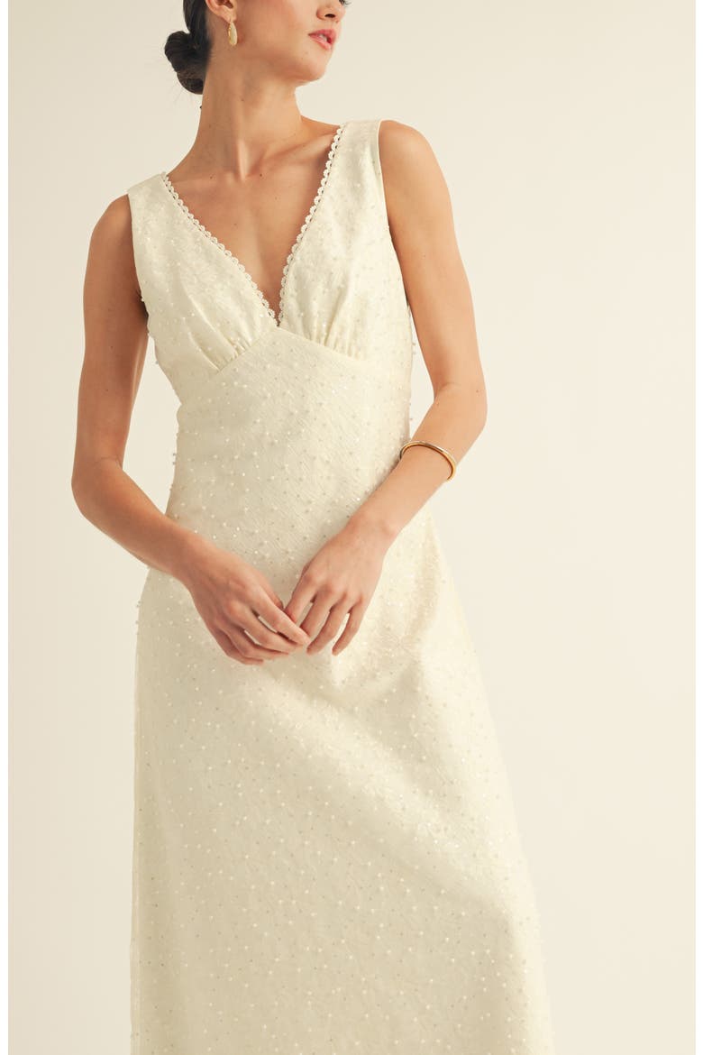 Leilani Embellished Sleeveless Maxi Dress, Alternate, color, CREAM
