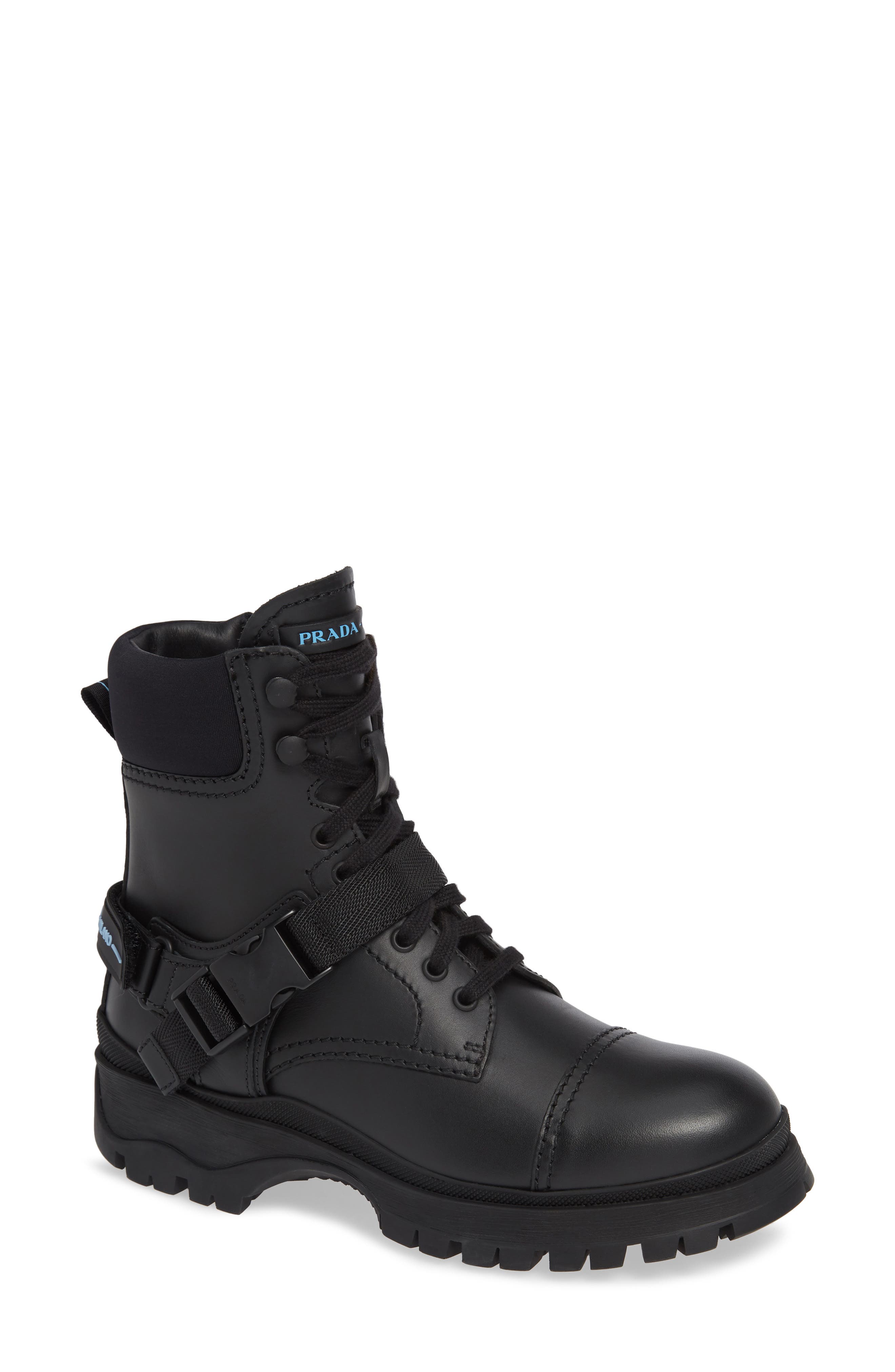 Prada Clip Harness Rain Boot, Main, color, 