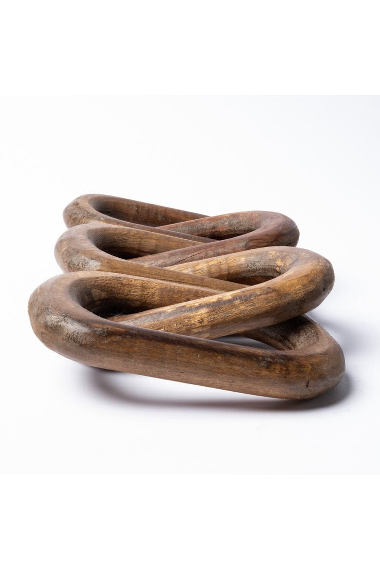 Alix Wooden Hand-Made 5 Link Chain, Alternate, color, Brown