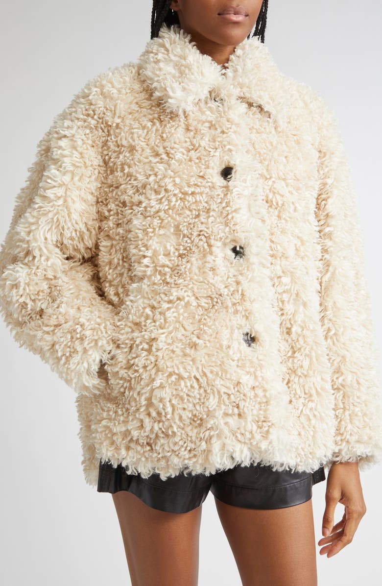 Isabel Marant Étoile Tarvey Faux Shearling Jacket, Alternate, color, Ecru