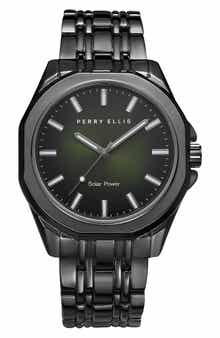 Perry Ellis Solar Powered 3-Hand Quartz Bracelet Watch, 41mm