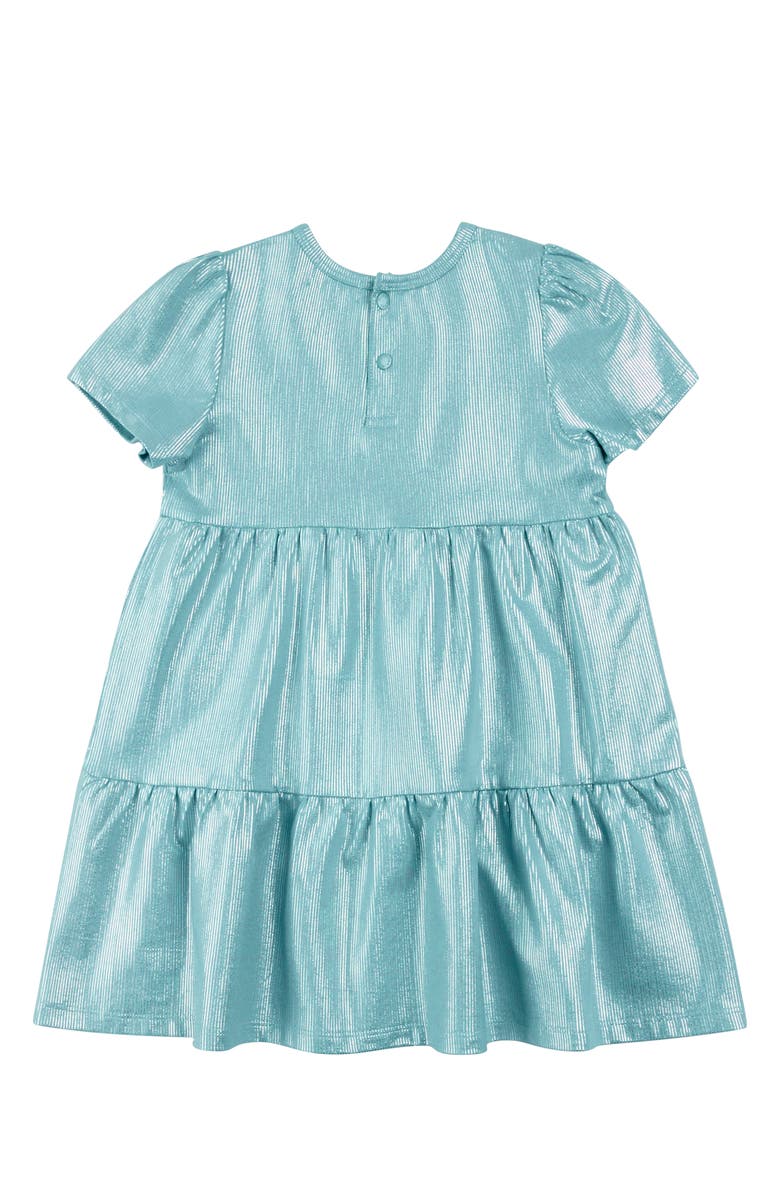MILES THE LABEL Kids' Cotton Lamé Tiered Party Dress, Alternate, color, Turquoise