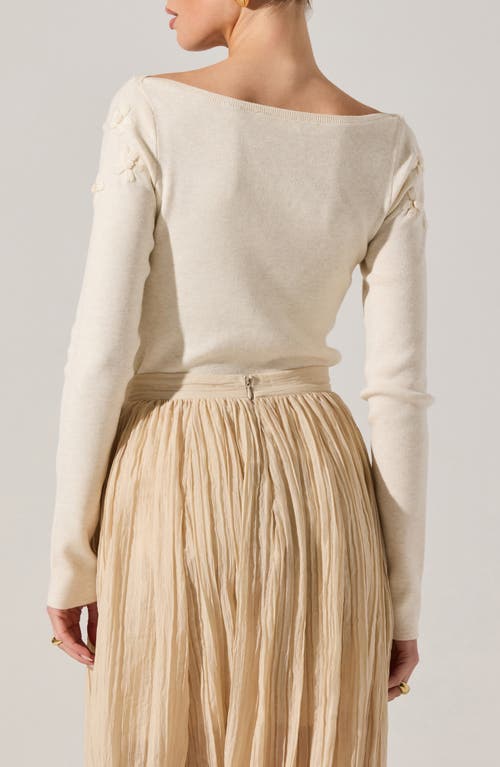 Astr The Label Bluma Floral Embroidery Sweater In White