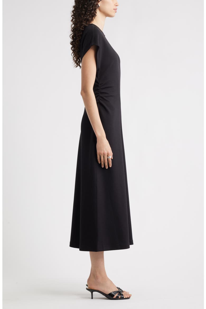 Crewneck Midi Dress, Alternate, color, BLACK