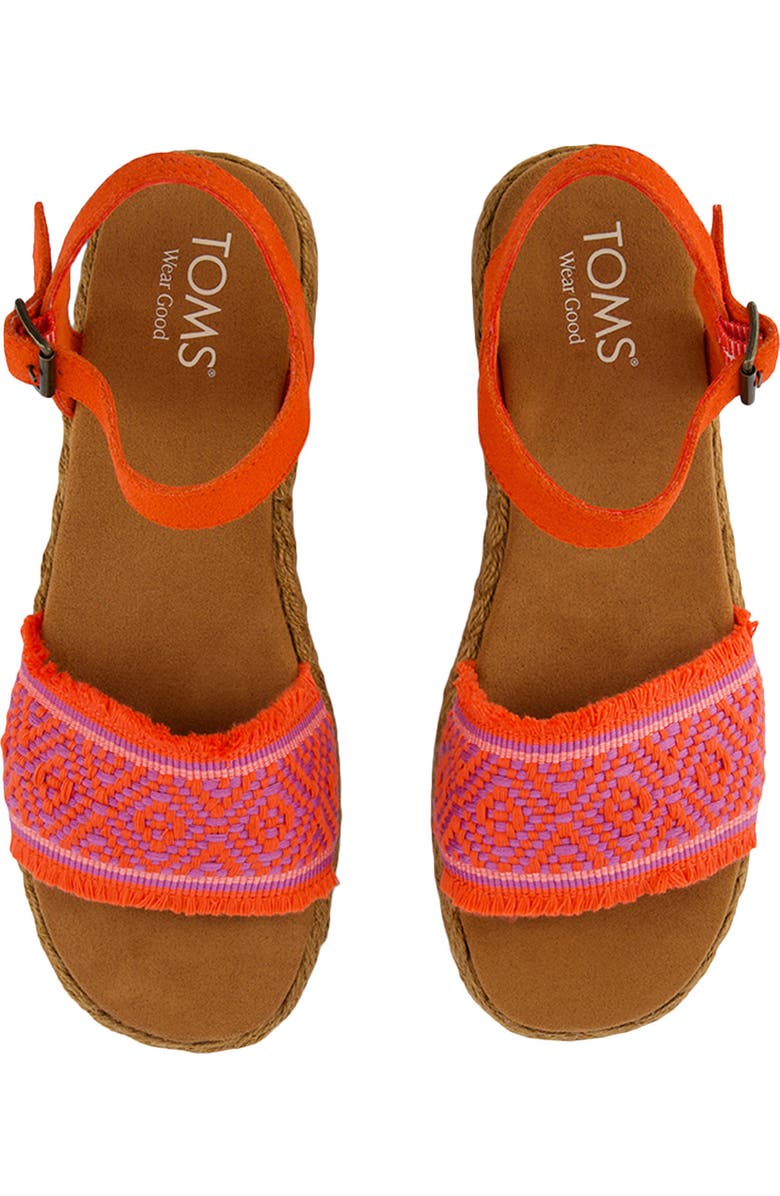 TOMS Abby Flatform Espadrille Sandal, Alternate, color, Red