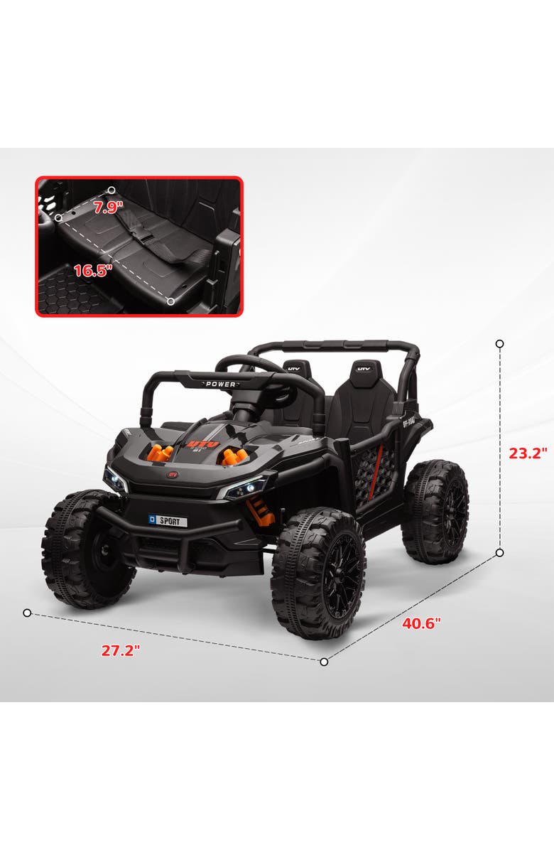 Qaba 12V Kids Ride On Truck w/ Remote Control, 4-Wheel Suspension, Alternate, color, Black