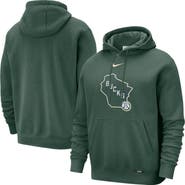 Nike Men's Nike Hunter Green Milwaukee Bucks 2025/26 City Edition Essential Logo Remix Hoodie
