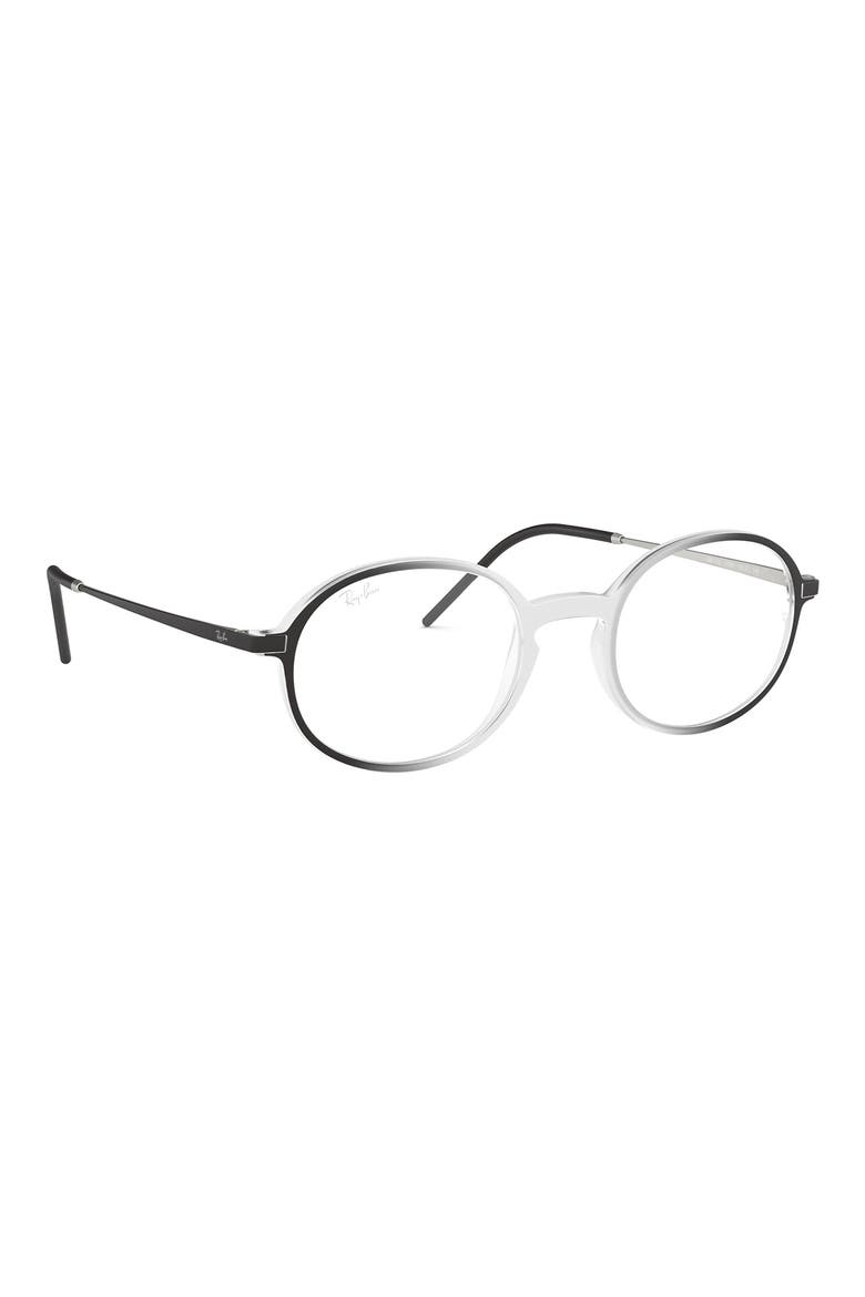 50mm Oval Optical Glasses, Alternate, color, ROSE GOLD BLACK