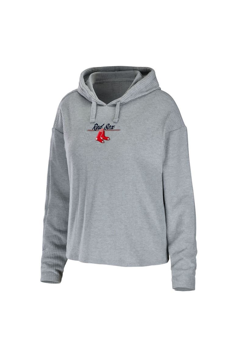 Women's WEAR by Erin Andrews Heather Gray Boston Red Sox Logo Pullover Hoodie & Pants Sleep Set, Alternate, color, Heather Gray