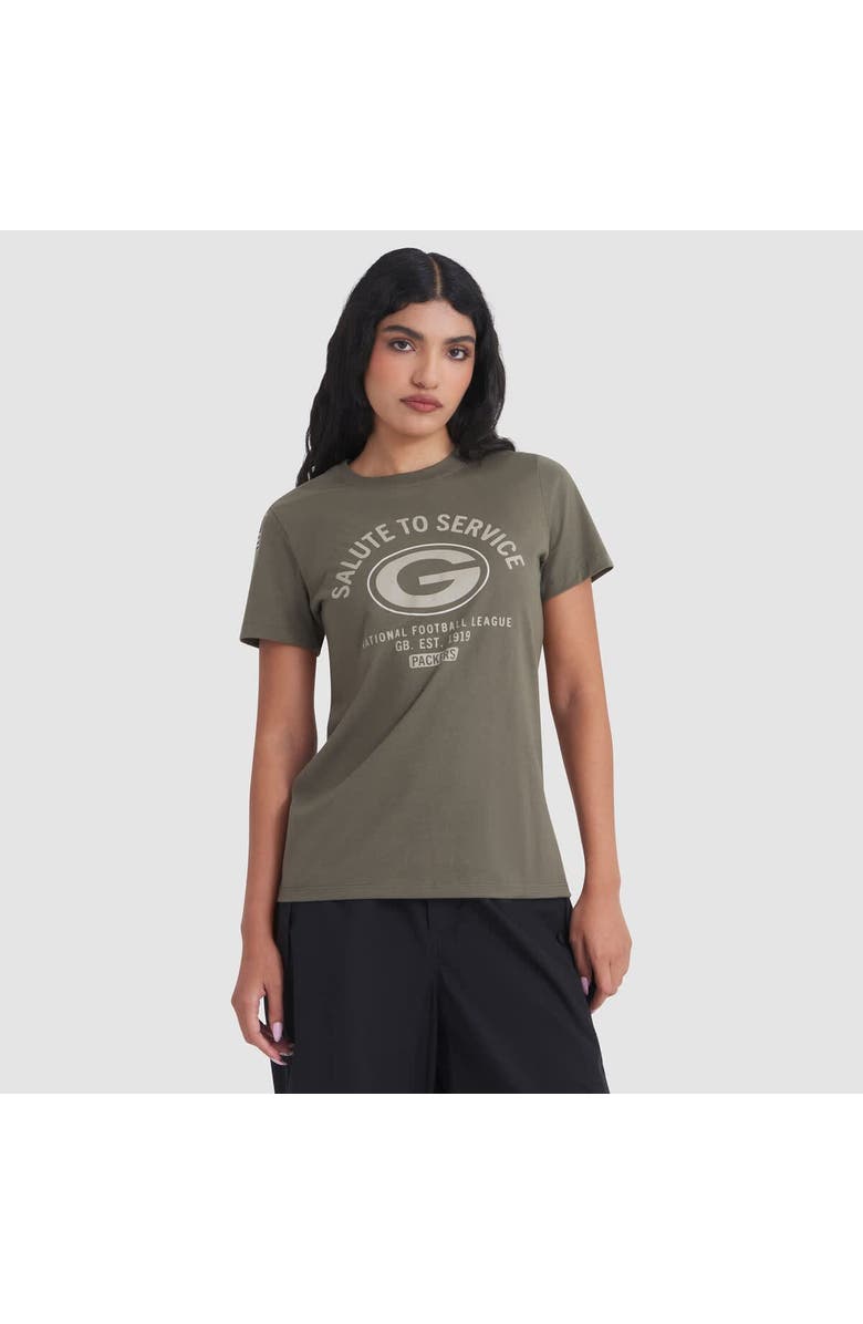 Nike Women's Nike Olive Green Bay Packers 2025 Salute to Service Sideline T-Shirt, Main, color, Olive