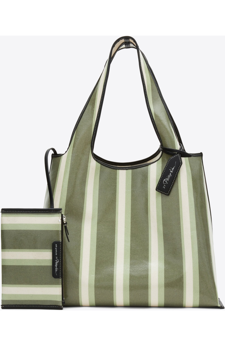 3.1 Phillip Lim Dual Stripe Mini Market Tote, Alternate, color, Thyme Multi