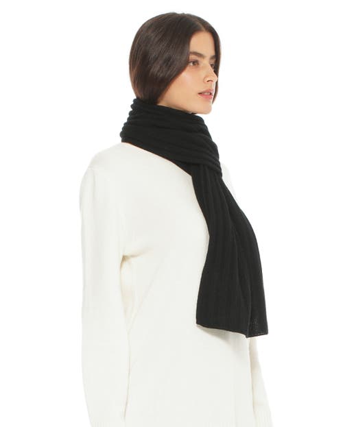 Monticelli Cashmere Pure Cashmere Plush-ribbed Scarf In Black