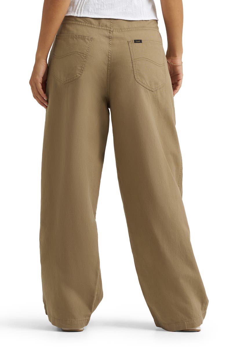 Lee Pleated Slouchy Wide Leg Twill Pants, Alternate, color, City Limits Khaki