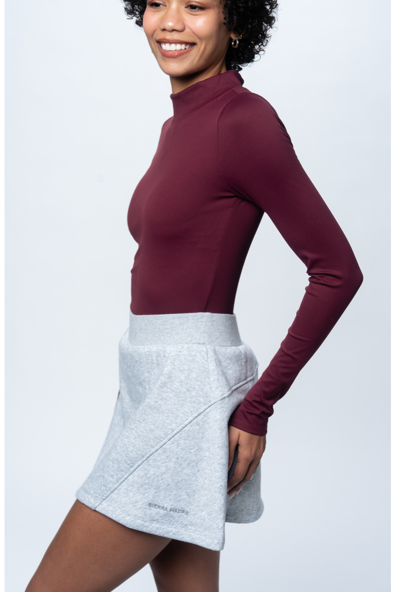 BrushTech Mock Neck Long Sleeve, Alternate, color, Burgundy