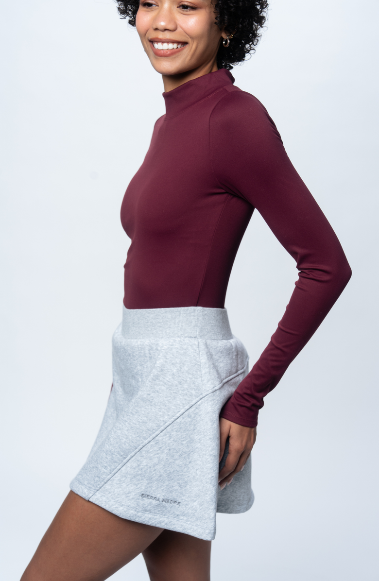 Sierra Madre Golf BrushTech Mock Neck Long Sleeve, Alternate, color, Burgundy