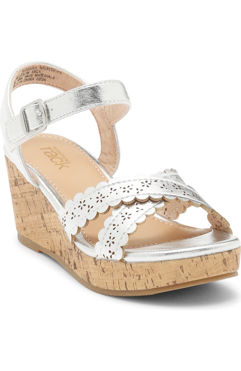 NORDSTROM RACK Kids' Jayde Wedge Sandal, Main, color, Silver