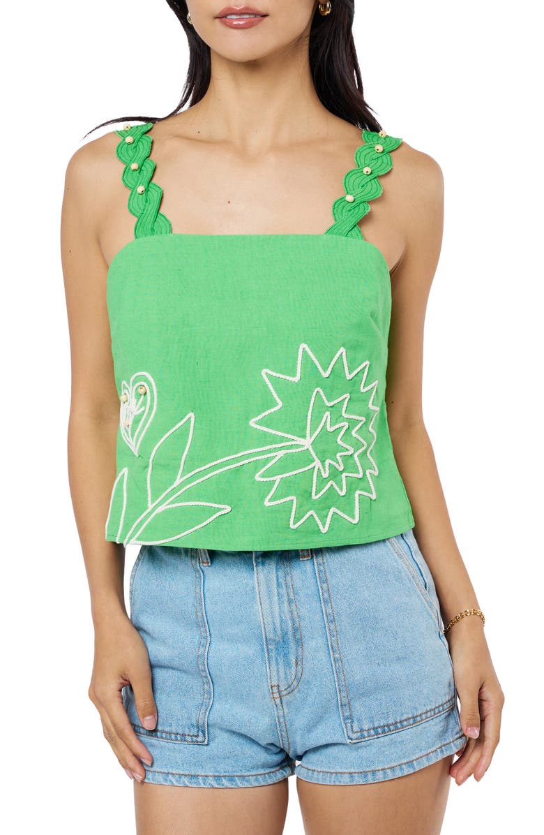 CIEBON Alessia Floral Embroidery Sleeveless Top, Main, color,