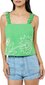 CIEBON Alessia Floral Embroidery Sleeveless Top