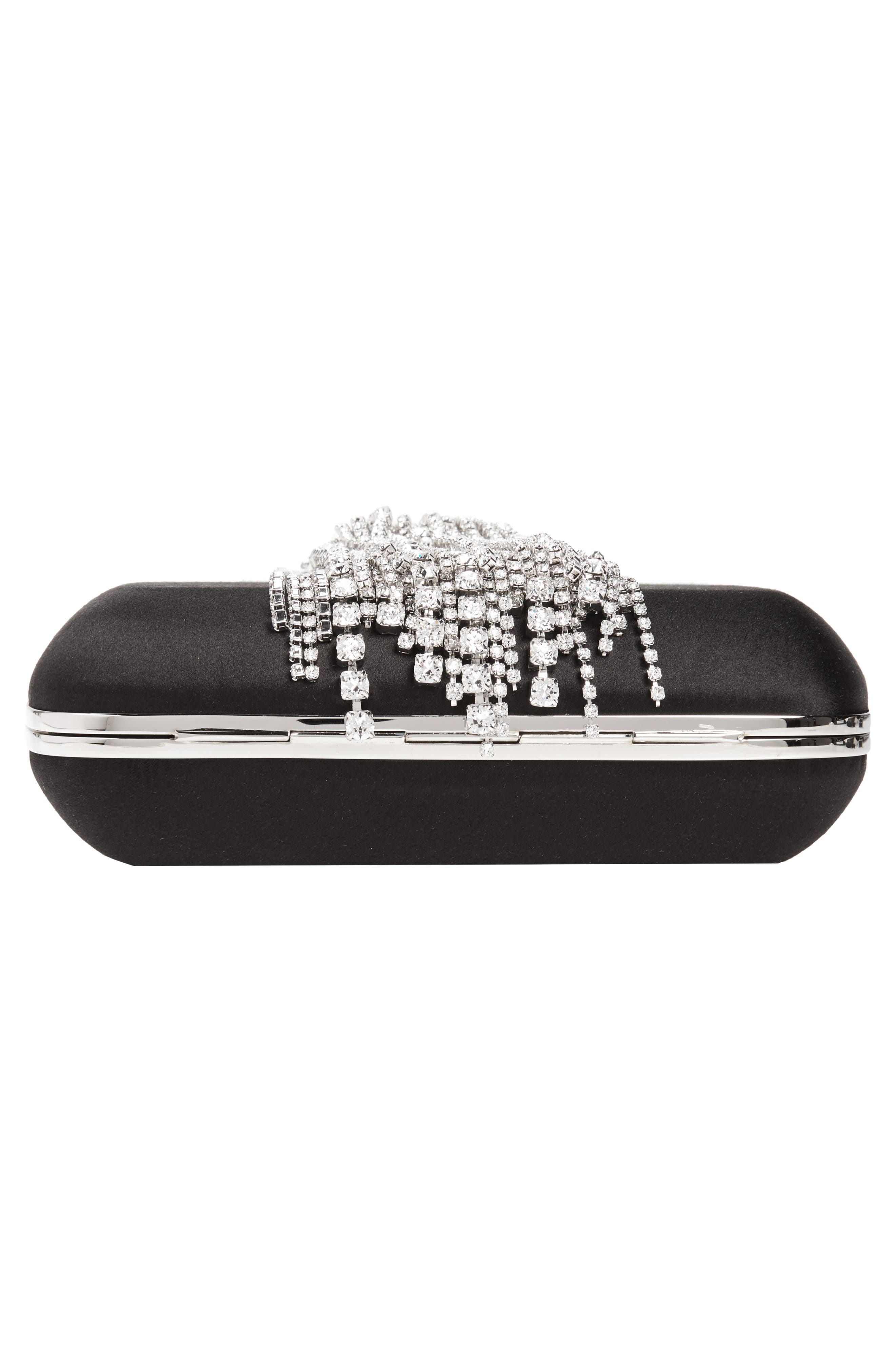 Roger Vivier Marlene Crystal Fringe Box Clutch, Alternate, color, 