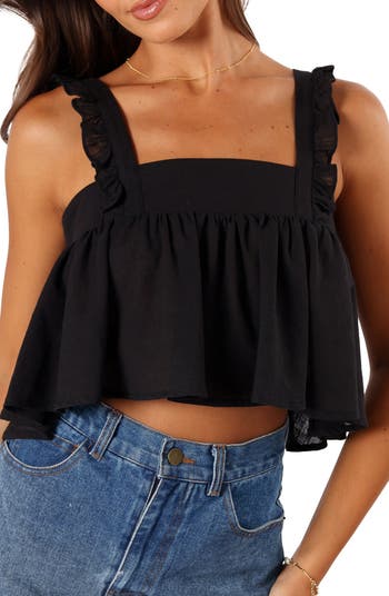 Petal & Pup Raye Ruffle Strap Crop Sleeveless Top | Nordstrom