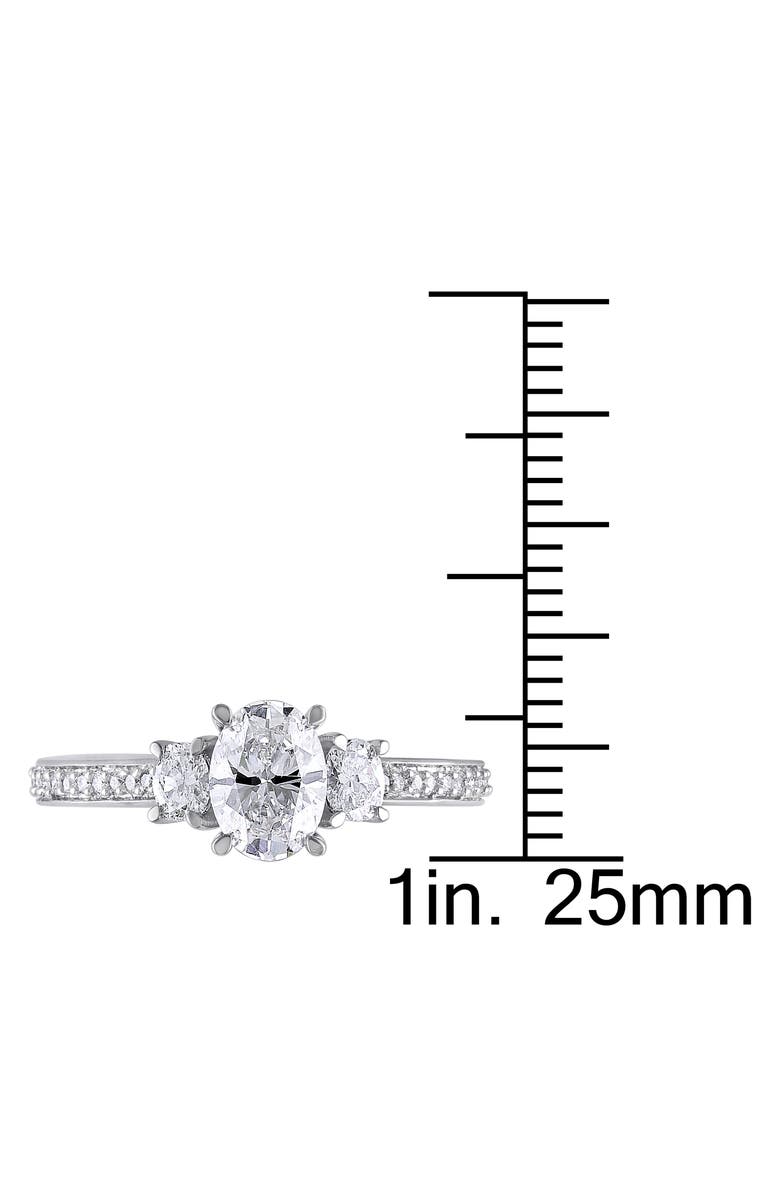 Julianna B. Diamond Oval 3-Stone Engagement Ring 14k, Alternate, color, 14K White Gold