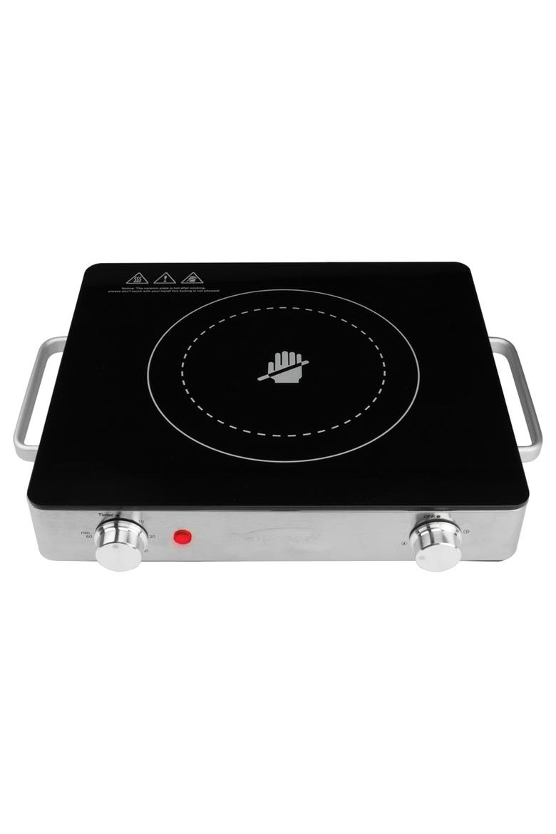 1200w Single Infrared Electric Counter Burner w/Timer, Main, color, Black