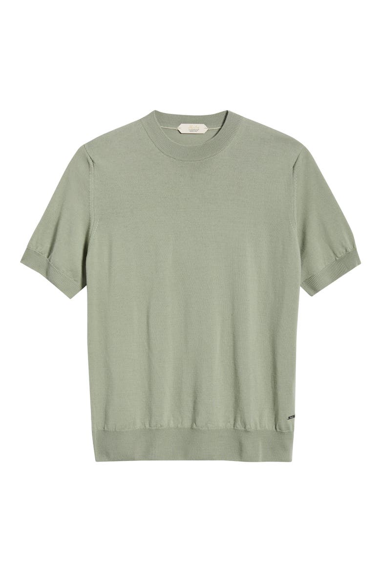 Cashwool® Short Sleeve Crewneck Sweater, Alternate, color, PISTACHE