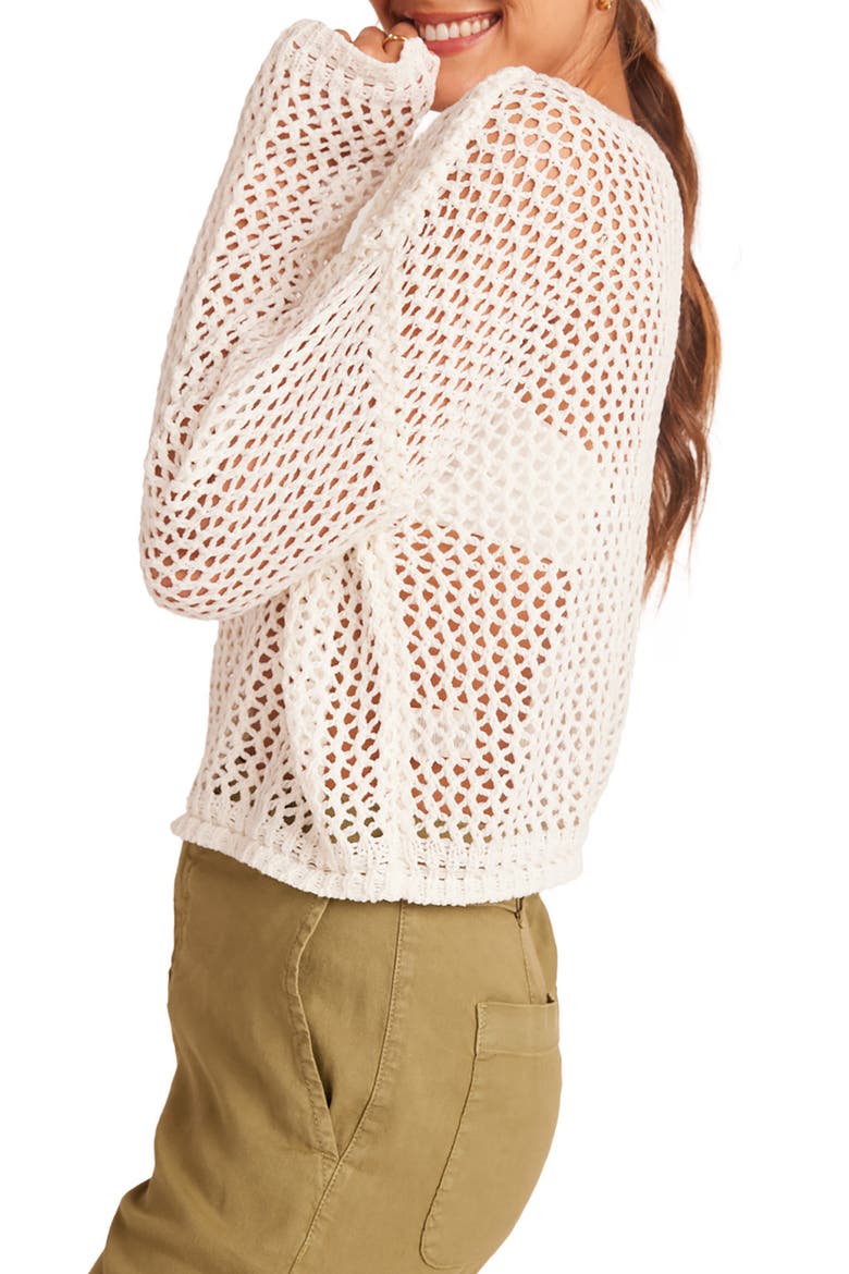 Open Stitch Drop Shoulder Sweater, Alternate, color, OFF WHITE