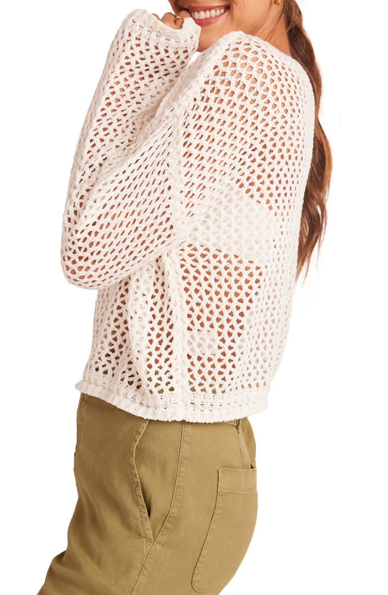 Bella Dahl Open Stitch Drop Shoulder Sweater, Alternate, color, Off White