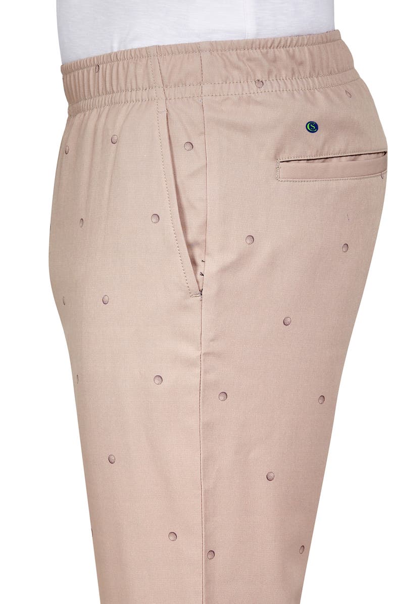 CON.STRUCT Regular Fit Golf Ball Print Drawstring Recycled Performance Golf Pants, Alternate, color, Khaki