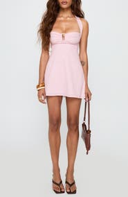 Princess Polly Isabetta Recycled Cotton Halter Minidress