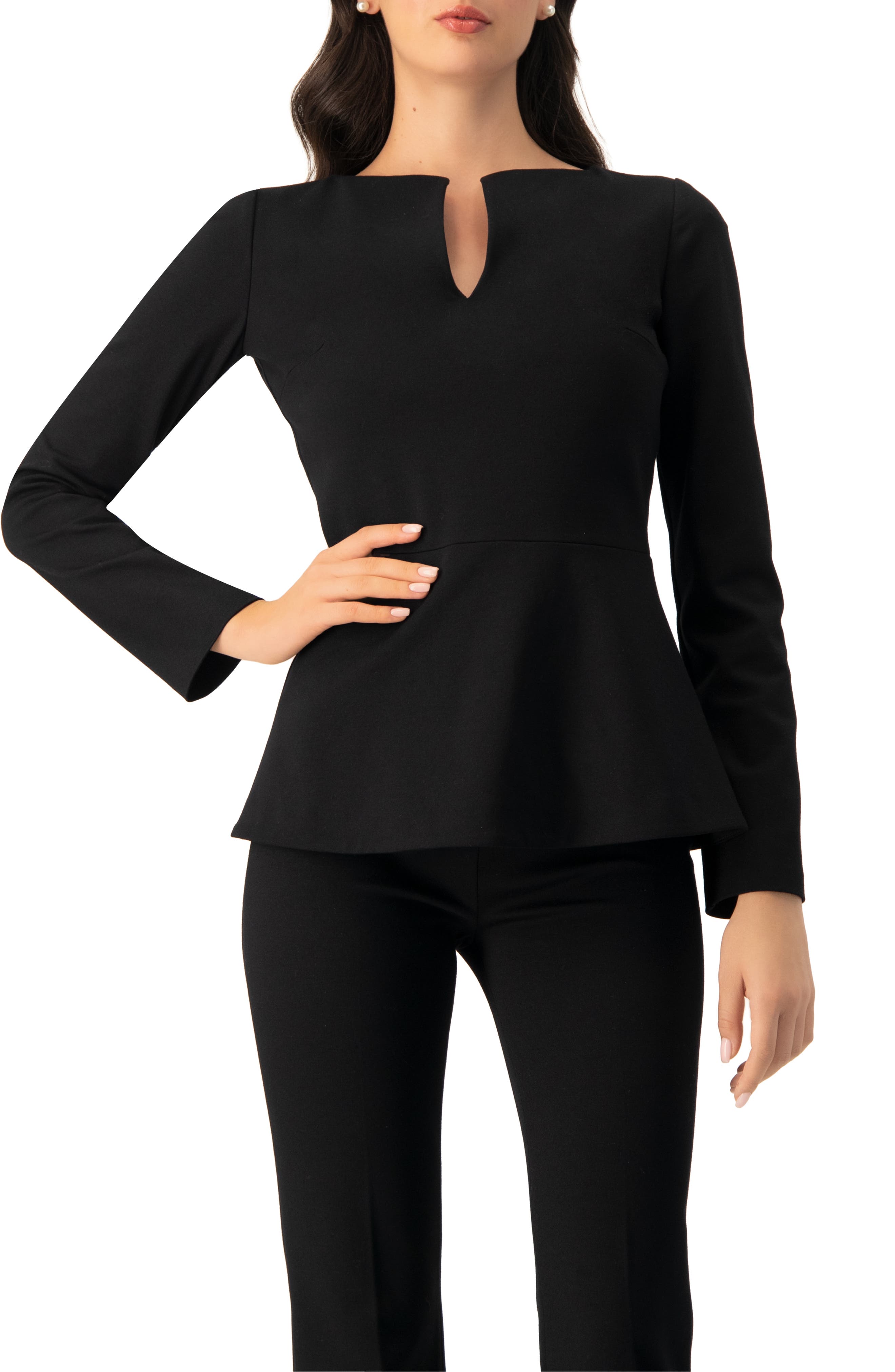 Straight Blouse with Back Zipper