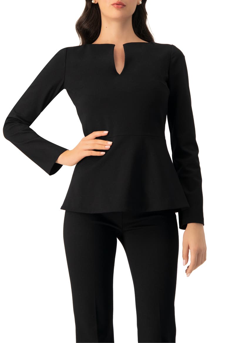 Straight Blouse with Back Zipper, Main, color, Black