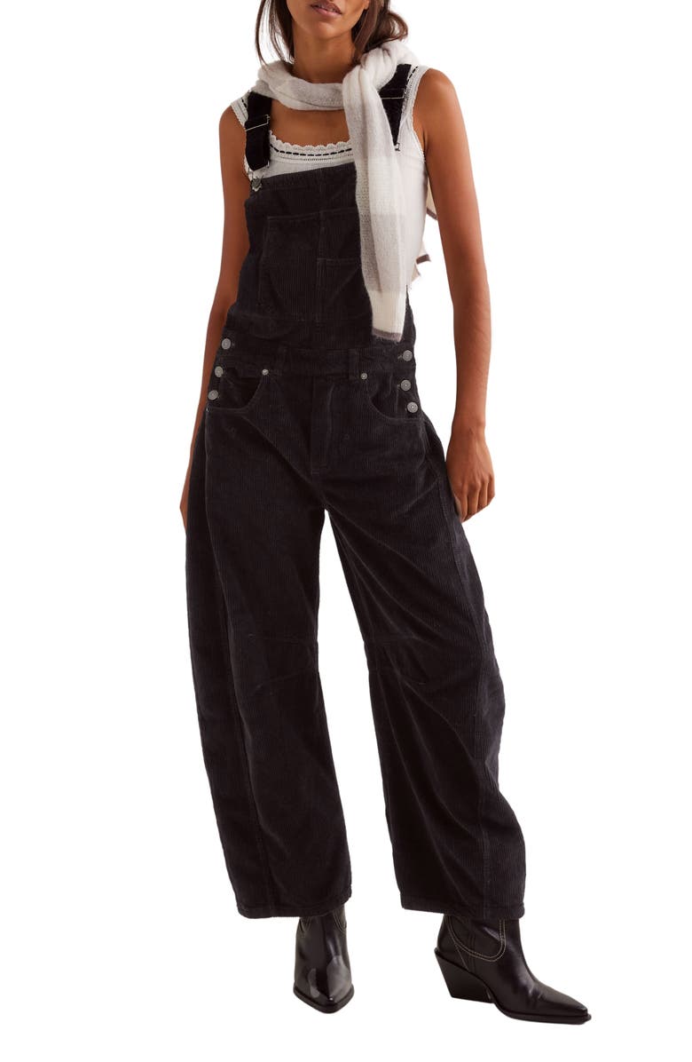 Free People Good Luck Barrel Leg Corduroy Overalls, Main, color,