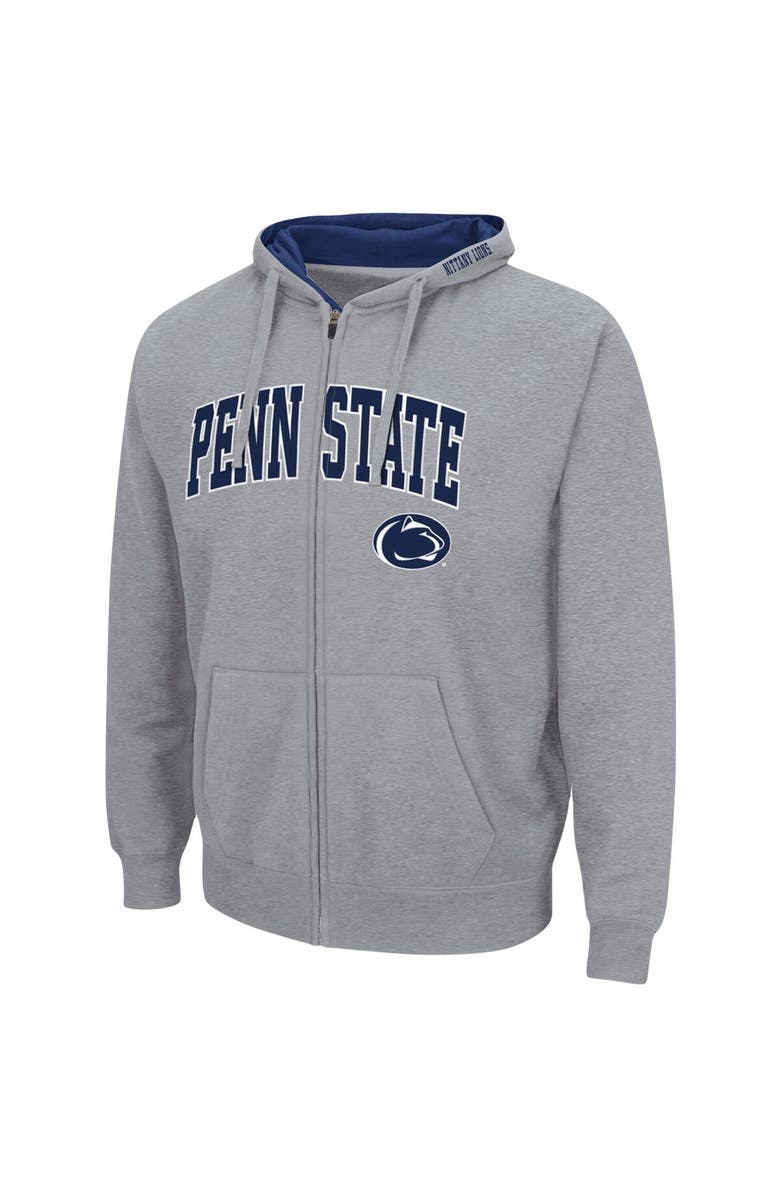 COLOSSEUM Men's Colosseum Heathered Gray Penn State Nittany Lions Arch & Logo 3.0 Full-Zip Hoodie, Alternate, color, Heather Gray