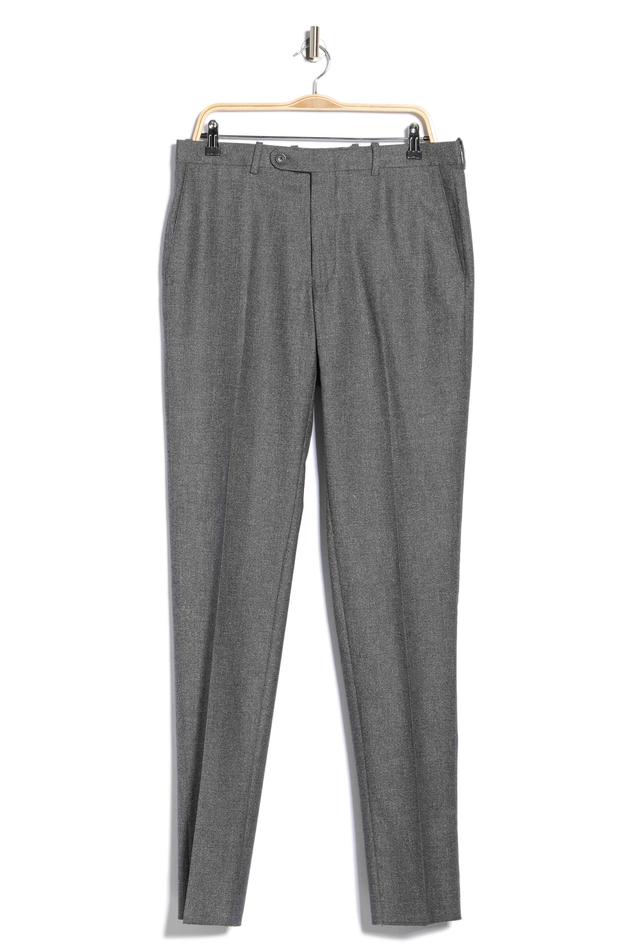 Harker Flat Front Wool & Cotton Trousers