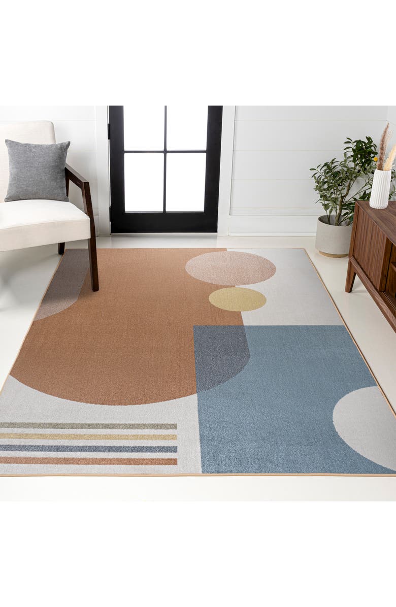 JONATHAN Y Slinger Modern Contemporary Collage Machine-Washable Area Rug, Alternate, color, Cream/Multi