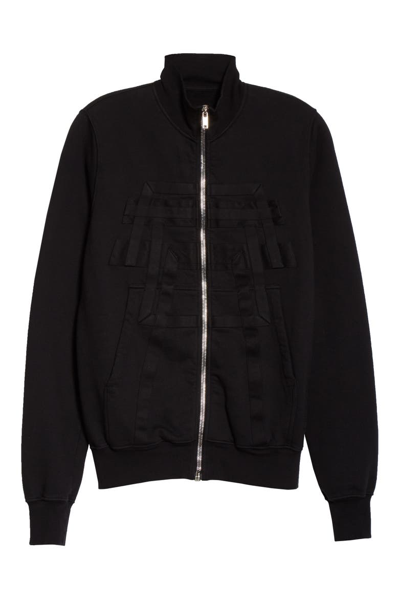 Fleece Zip Sweatshirt, Alternate, color, BLACK
