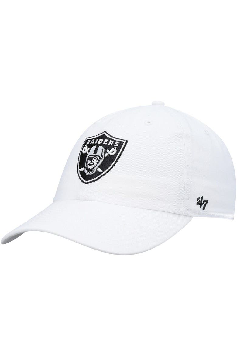 Men's '47 White Las Vegas Raiders Clean Up Adjustable Hat, Main, color, White