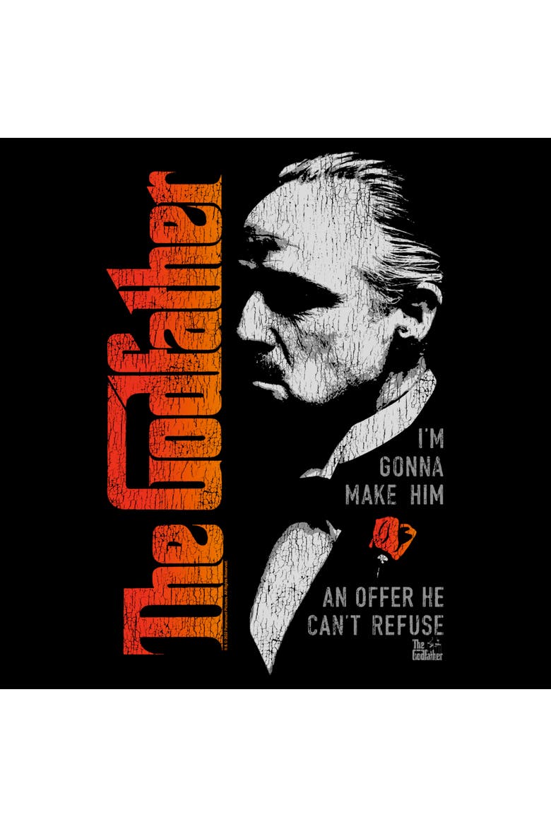 Men's The Godfather Distressed Offer Quote  Graphic T-Shirt, Alternate, color, Black