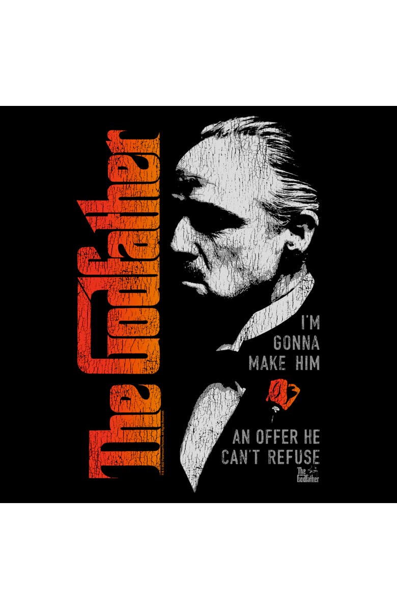 The Godfather Men's The Godfather Distressed Offer Quote Graphic T-Shirt, Alternate, color, Black