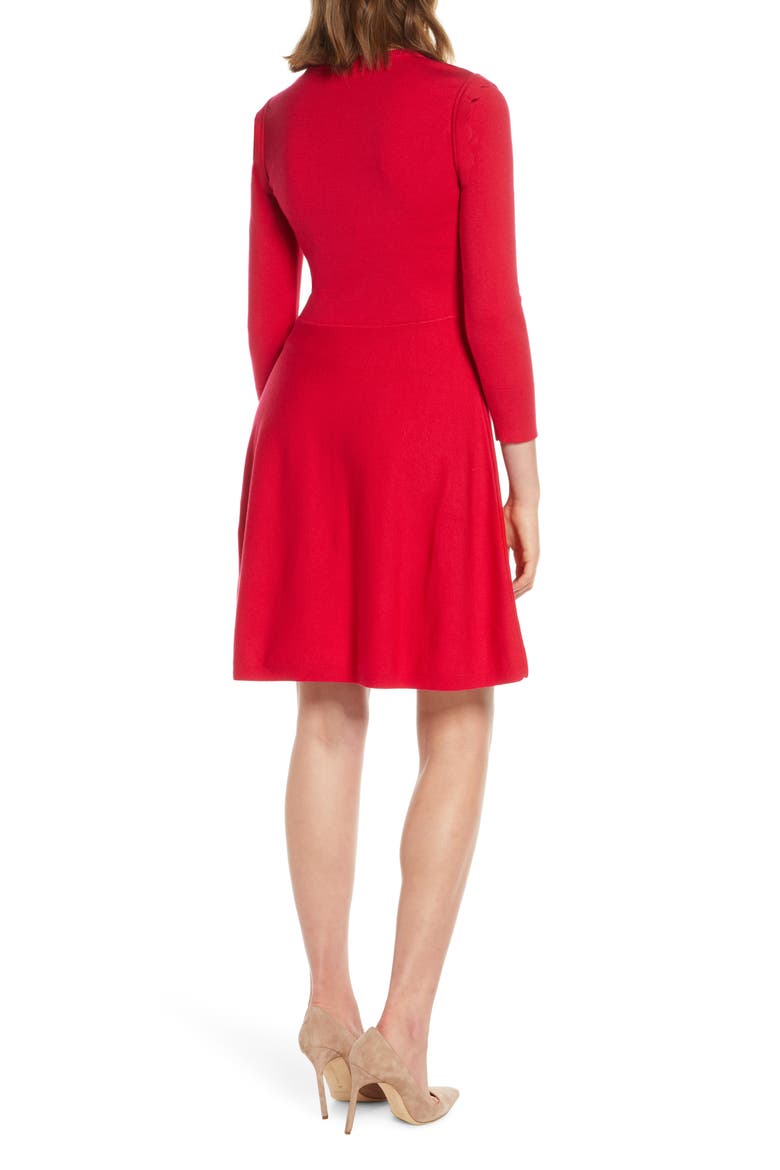 Fit & Flare Sweater Dress, Alternate, color, PINK