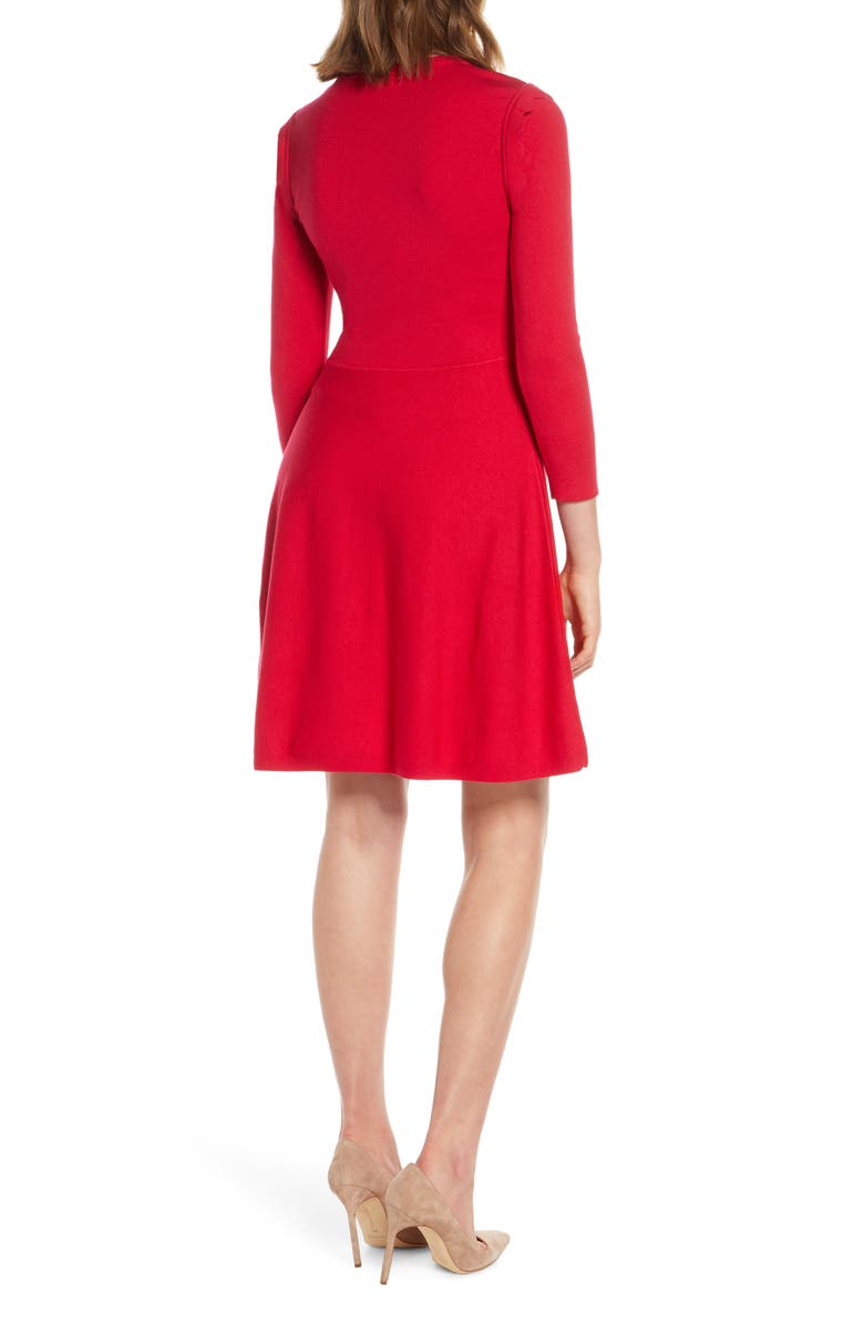 Eliza J Fit & Flare Sweater Dress, Alternate, color, 