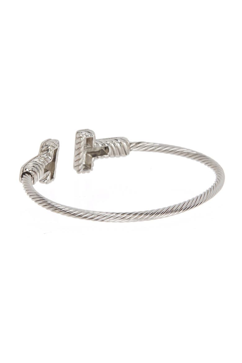 Two-Tone Twisted Cable Cuff Bangle, Alternate, color, TWO TONE