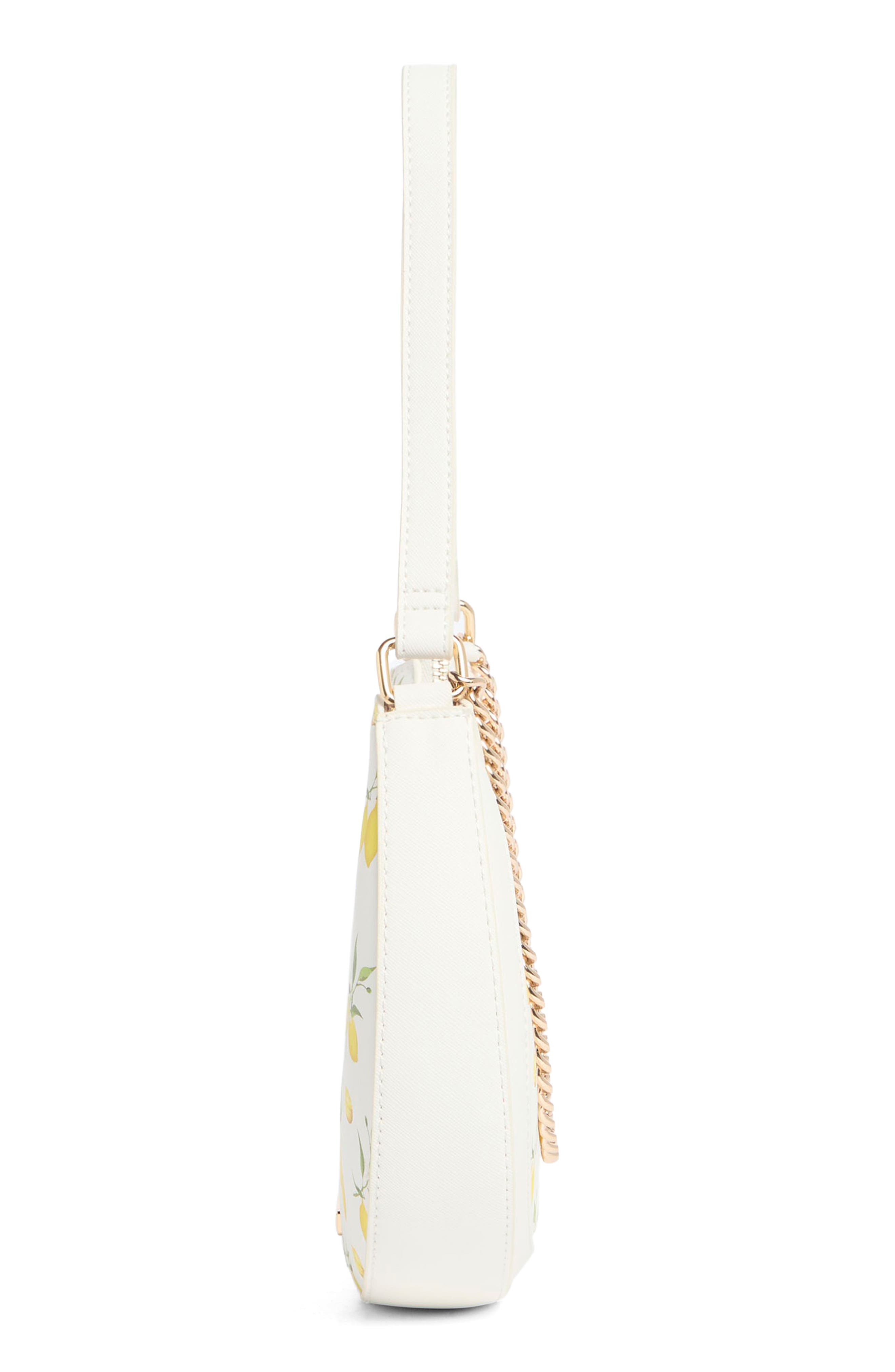 ALDO Decoy Faux Leather Shoulder Bag, Alternate, color, White/ Bright Yellow