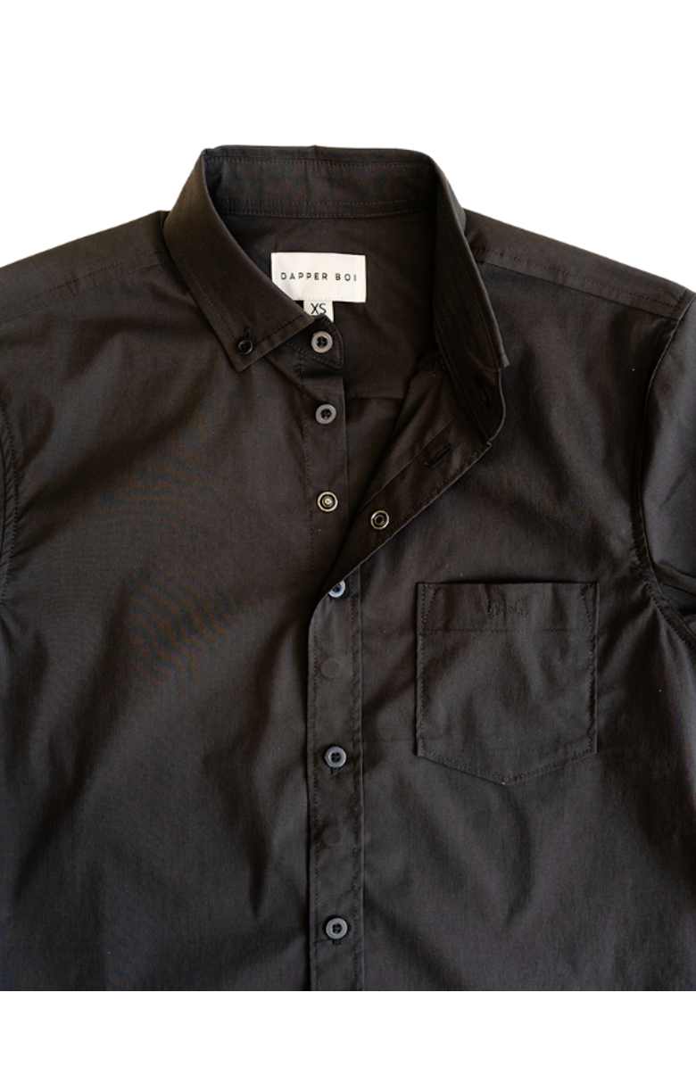 Dapper Boi Slate Black Essential Long Sleeve Button-Up, Alternate, color, Slate Black