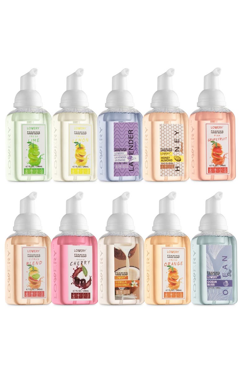 Lovery Citrus Foaming Hand Soap - Mini Pack of 10 Scented Hand Wash, Alternate, color, Multicolor