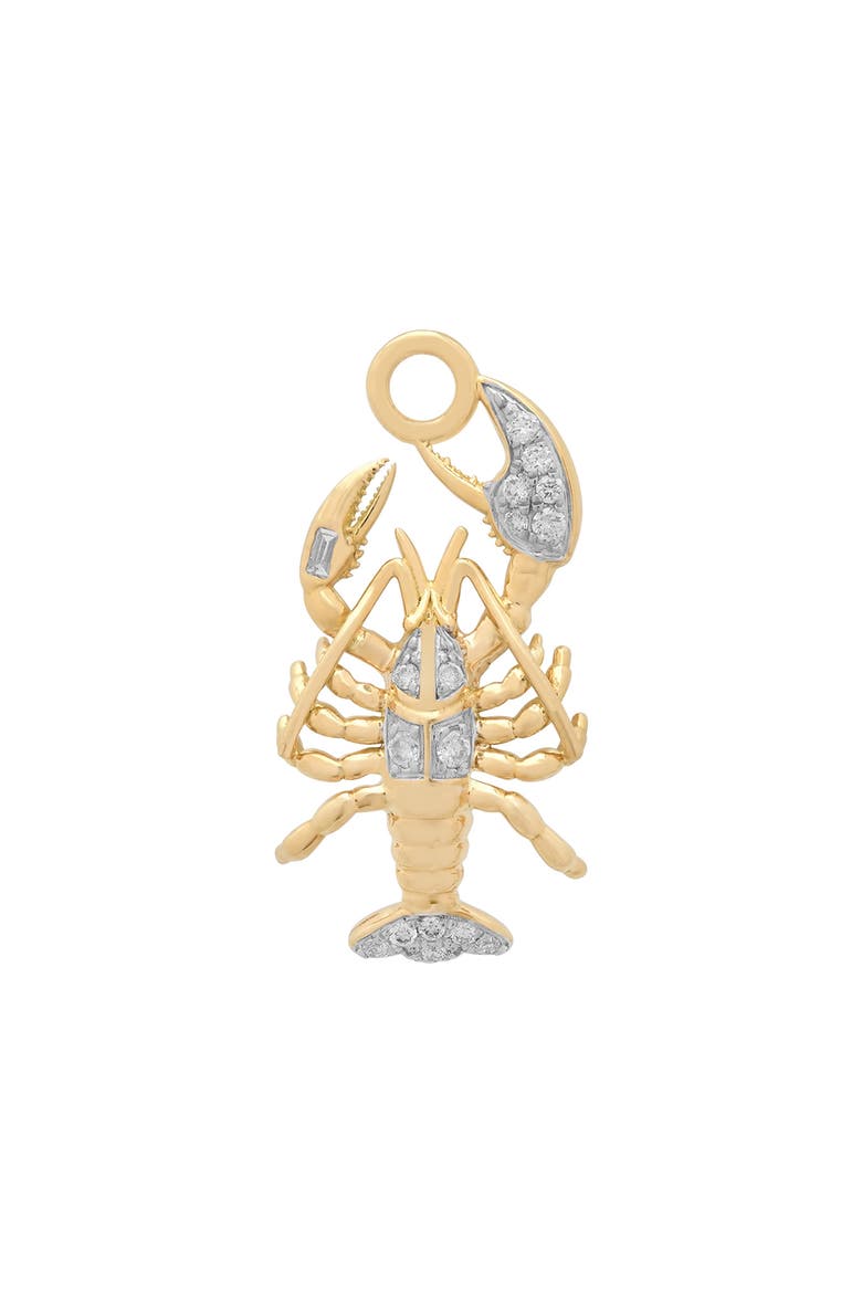 Nantucket 18k Gold Diamond Lobster Charm, Main, color, 18K YELLOW GOLD