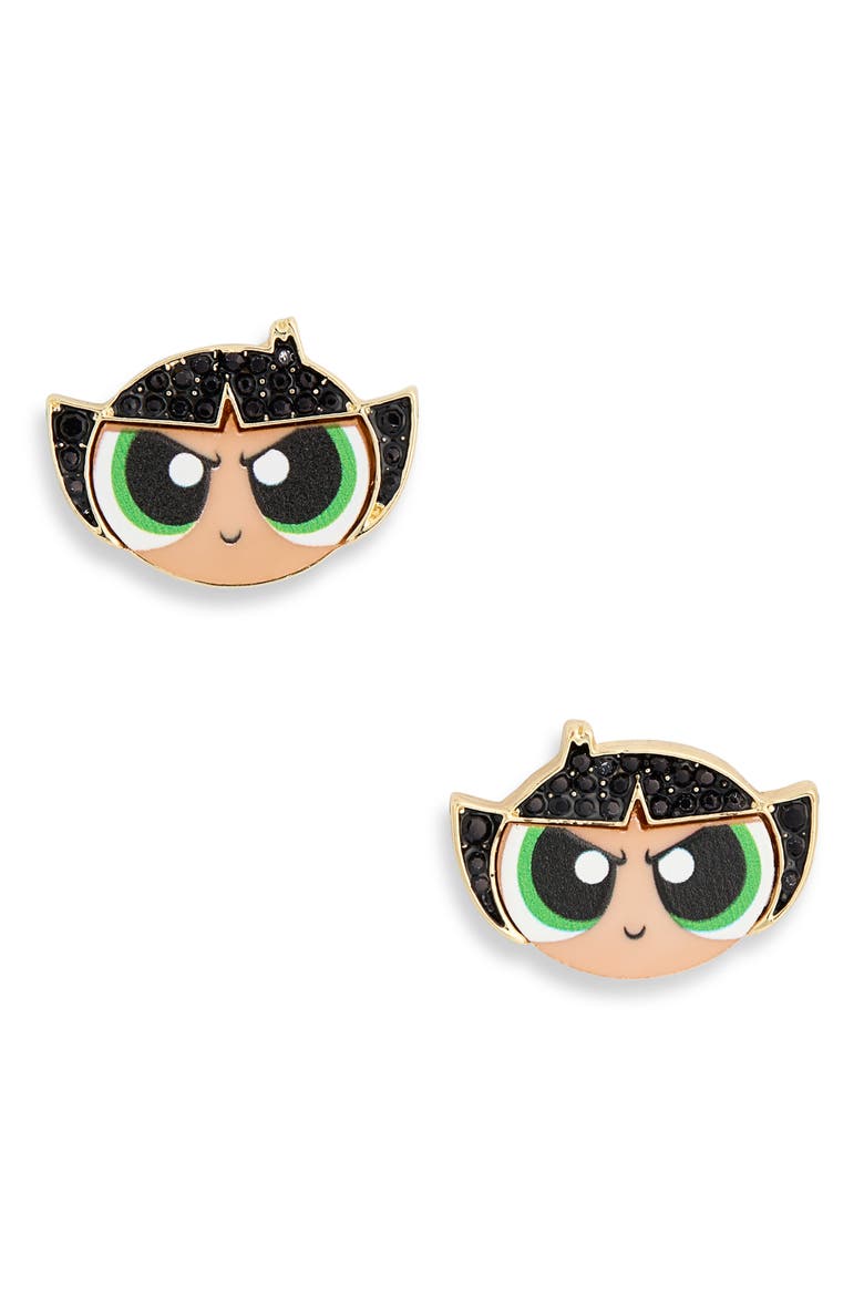The Powerpuff Girls Buttercup Stud Earrings, Alternate, color, MULTI