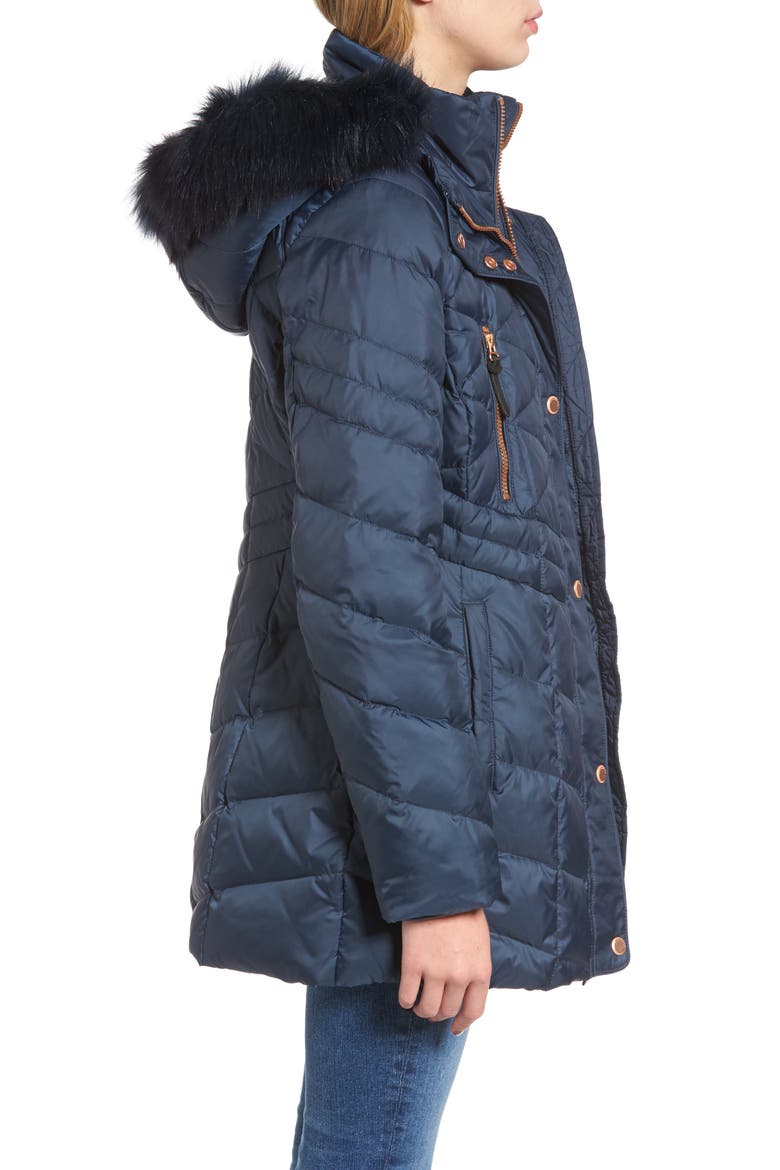 Marley 30 Coat with Detachable Faux Fur, Alternate, color, BLUE STEEL